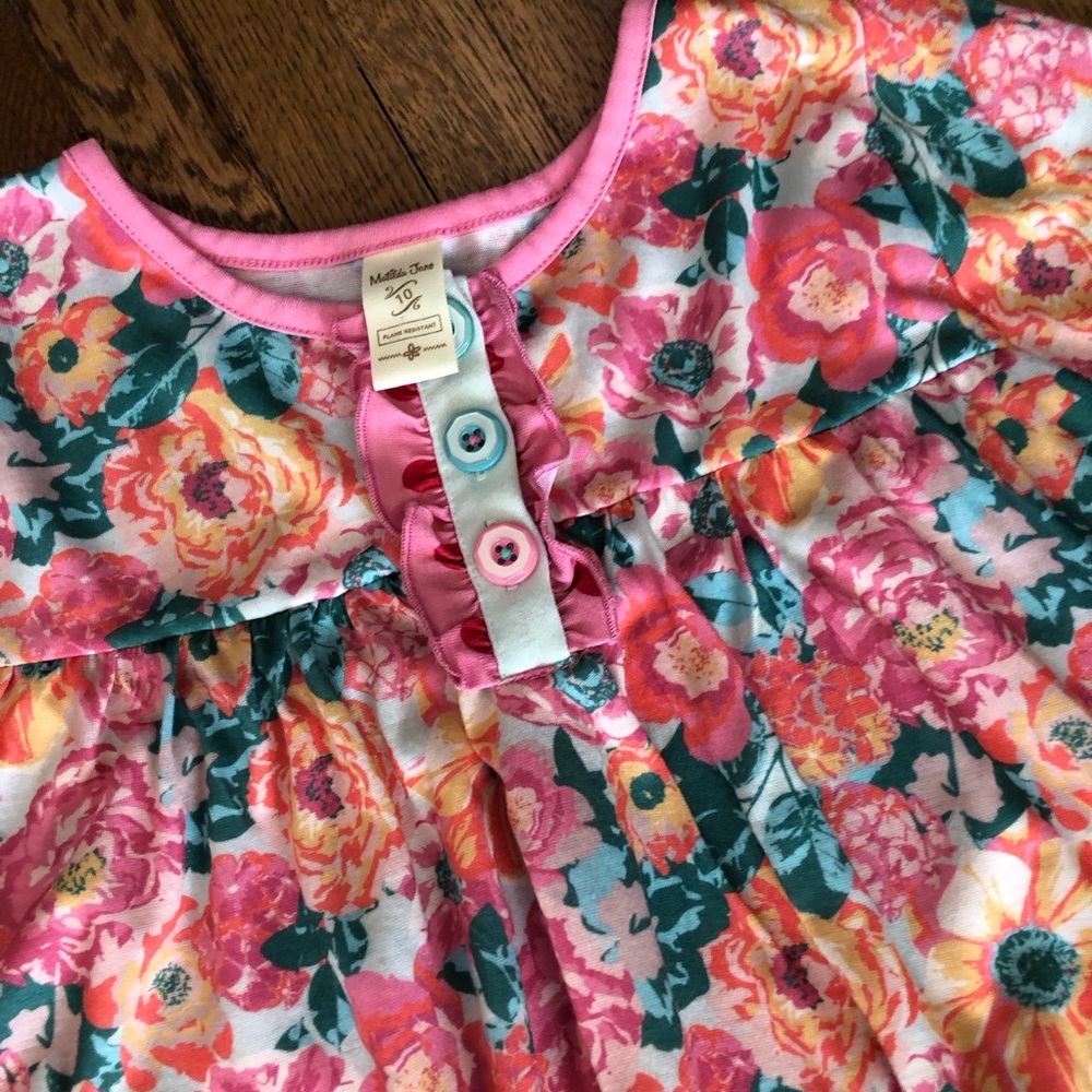 BEAUTIFUL Matilda Jane girls pink floral nightgown size 10 - Picture 2 of 8